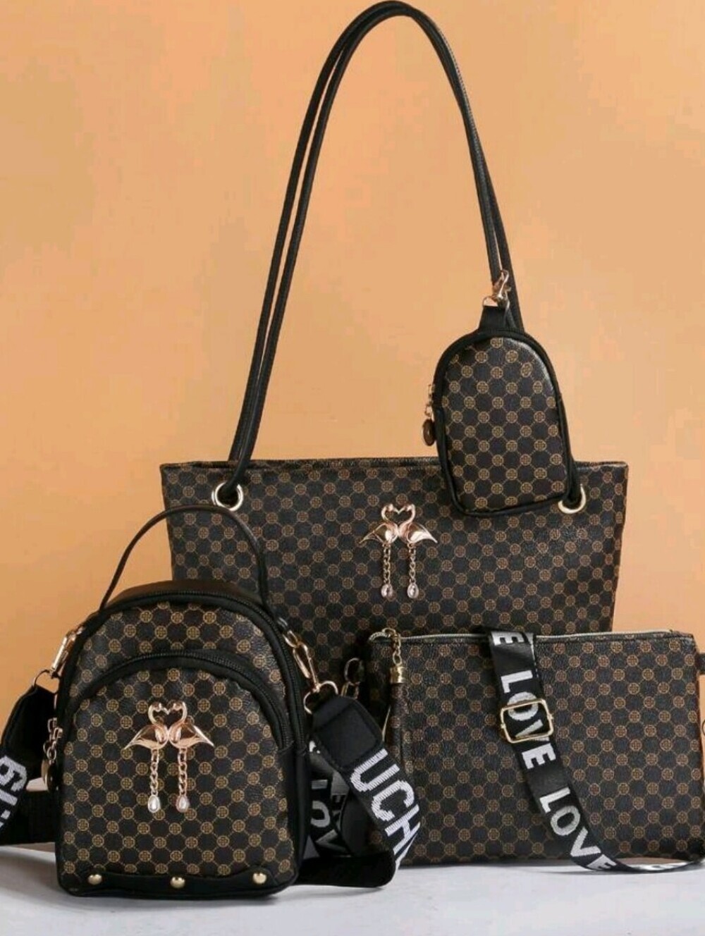 Classic Brown Monogram 4-Piece Travel Bag Set